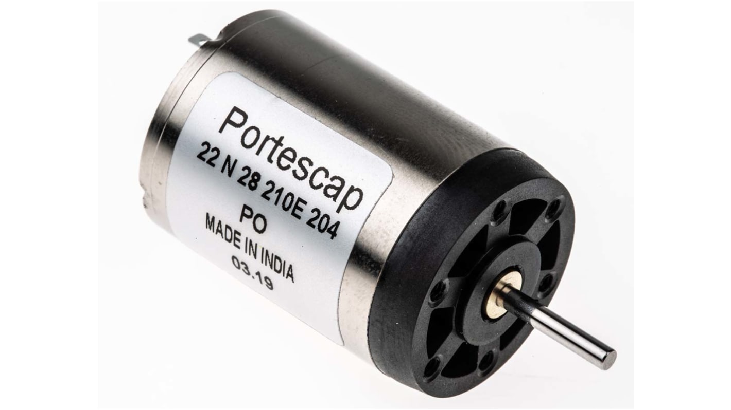 DCモーター Portescap ブラシ付き 12V 7.3 mNm, 22N28-210E.204