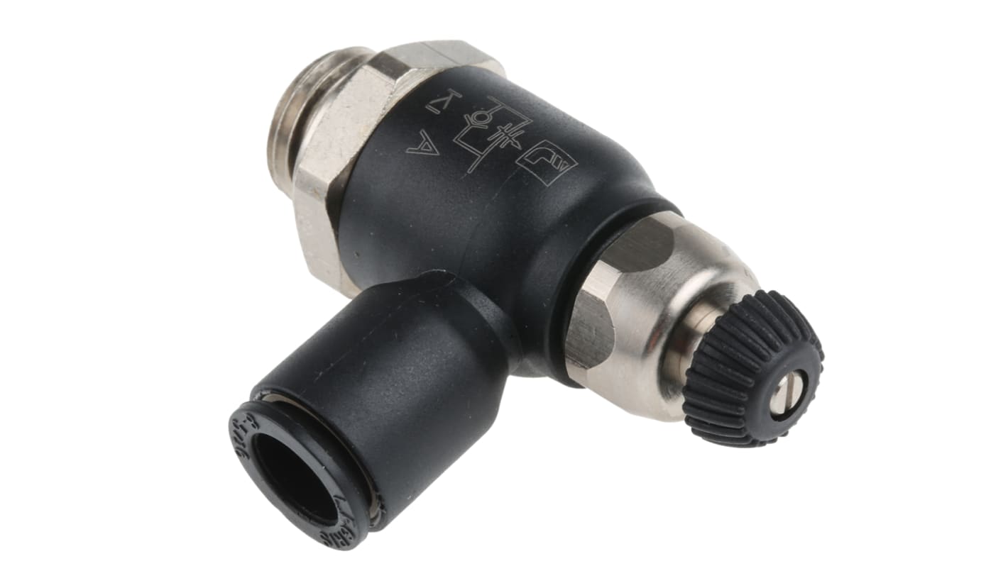 Legris 7060 Series Threaded Exhaust Regulator, G 1/4 Male Inlet Port x 8mm Tube Outlet Port