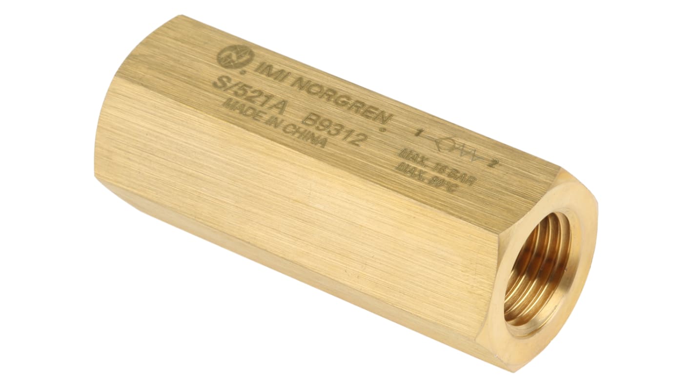 Norgren S/520 Non Return Valve G 1/4 Female Inlet, G 1/4 Female Outlet, 0.3 to 16bar