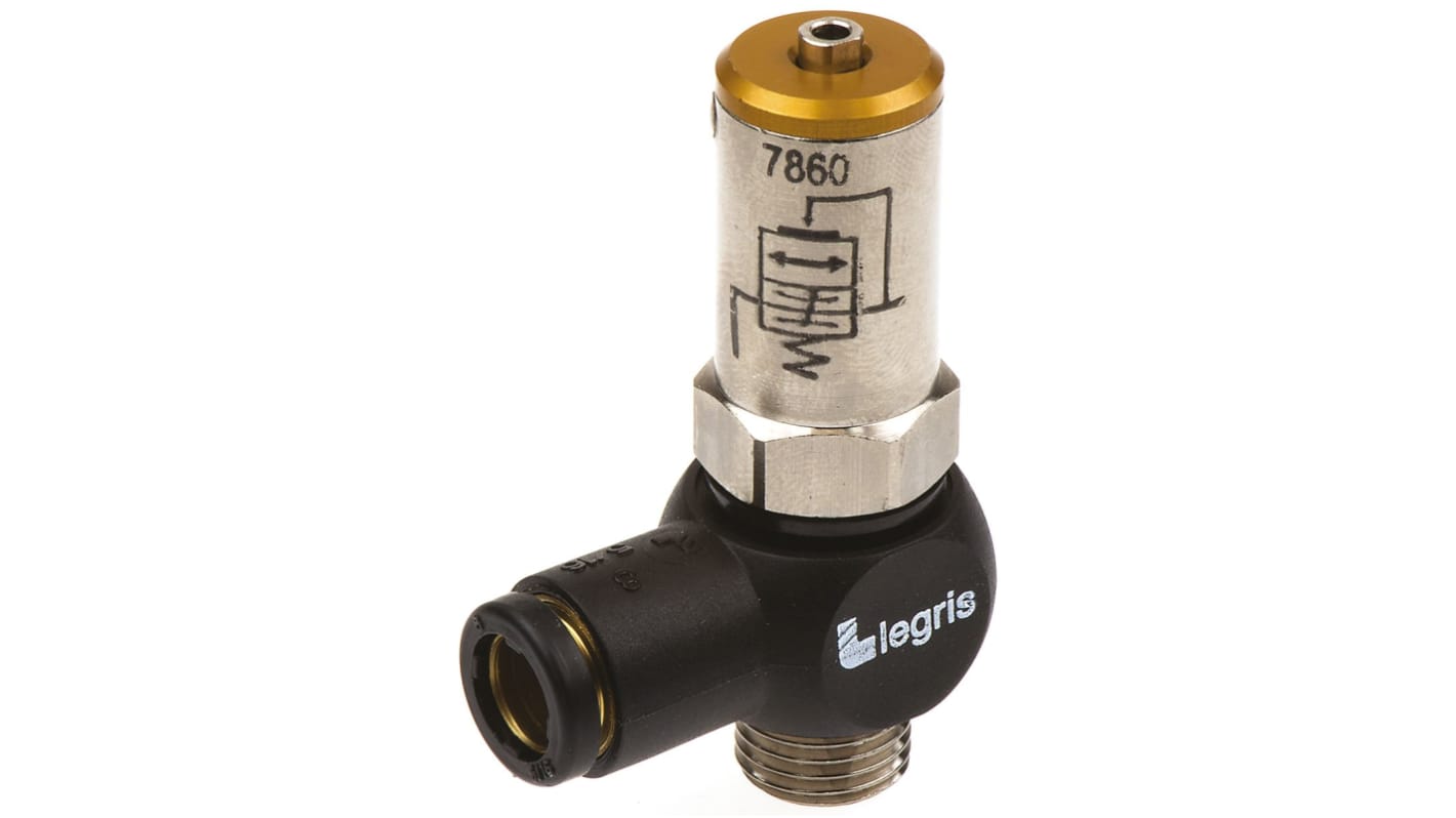 Válvula neumática de apertura progresiva Legris 7860 08 13, Macho G 1/4, tubo de salida 8mm, 10bar