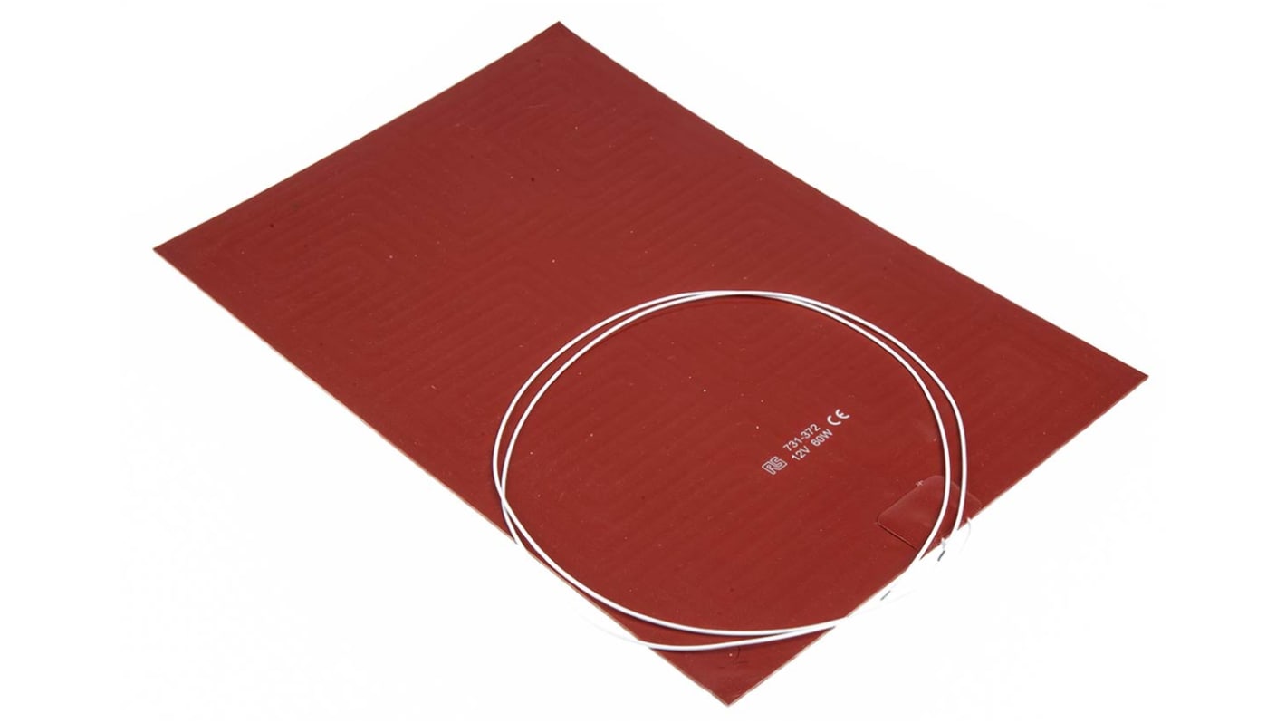 RS PRO Silicone Heater Mat, 60 W, 200 x 300mm, 12 V dc