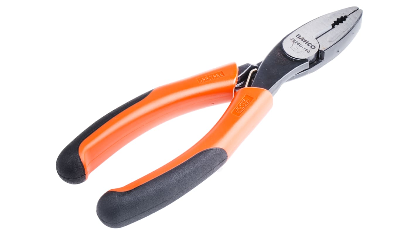 Bahco Combination Pliers, 180 mm Overall, Straight Tip, 36mm Jaw