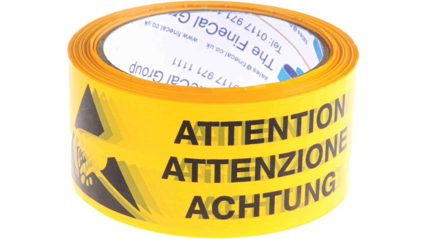 Ano Antistatická páska Ne, Černá/žlutá Ano, vodivý: Ne, s rozstřikem: Ne Attention ESD Protected Area Balení
