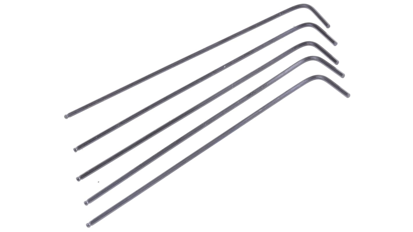 RS PRO Hatszögkulcs készlet Metrikus 5 darabos 1.5mm, Hosszú karos, L alakú, Króm-vanádium acél
