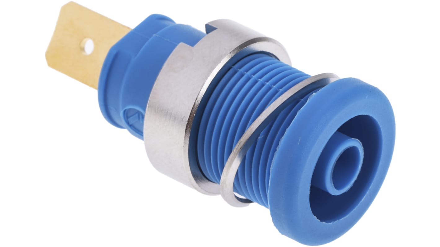 SOCKET 4MM, EB262-F6.3, BLUE