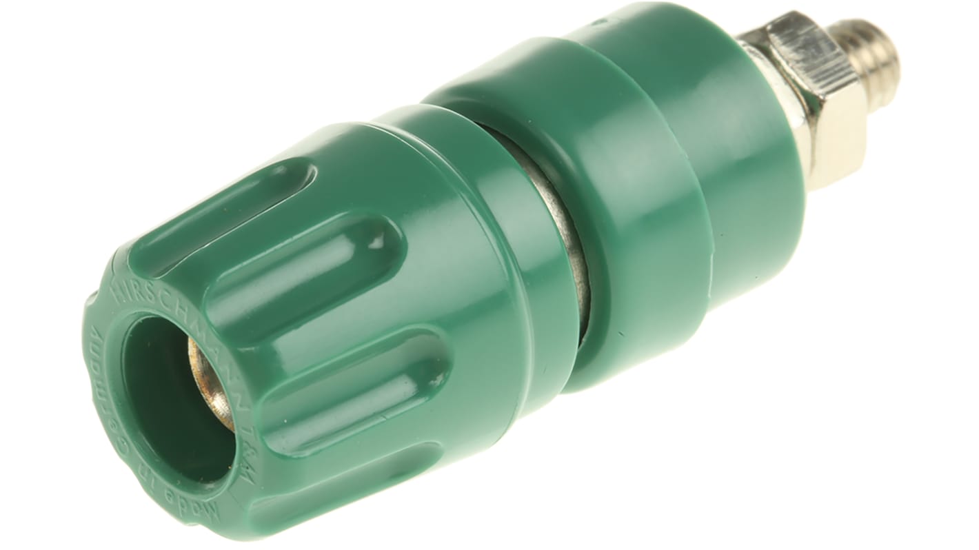 Hirschmann Test & Measurement Green Female Banana Plug - Screw, 60V dc