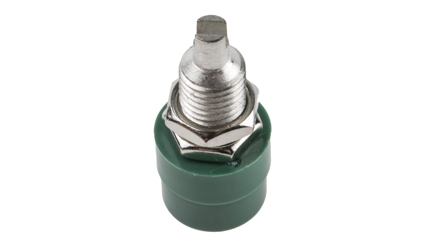 Hirschmann Test & Measurement Green Female Banana Socket, 4 mm Connector, Solder Termination, 32A, 30 V ac, 60V dc, Tin