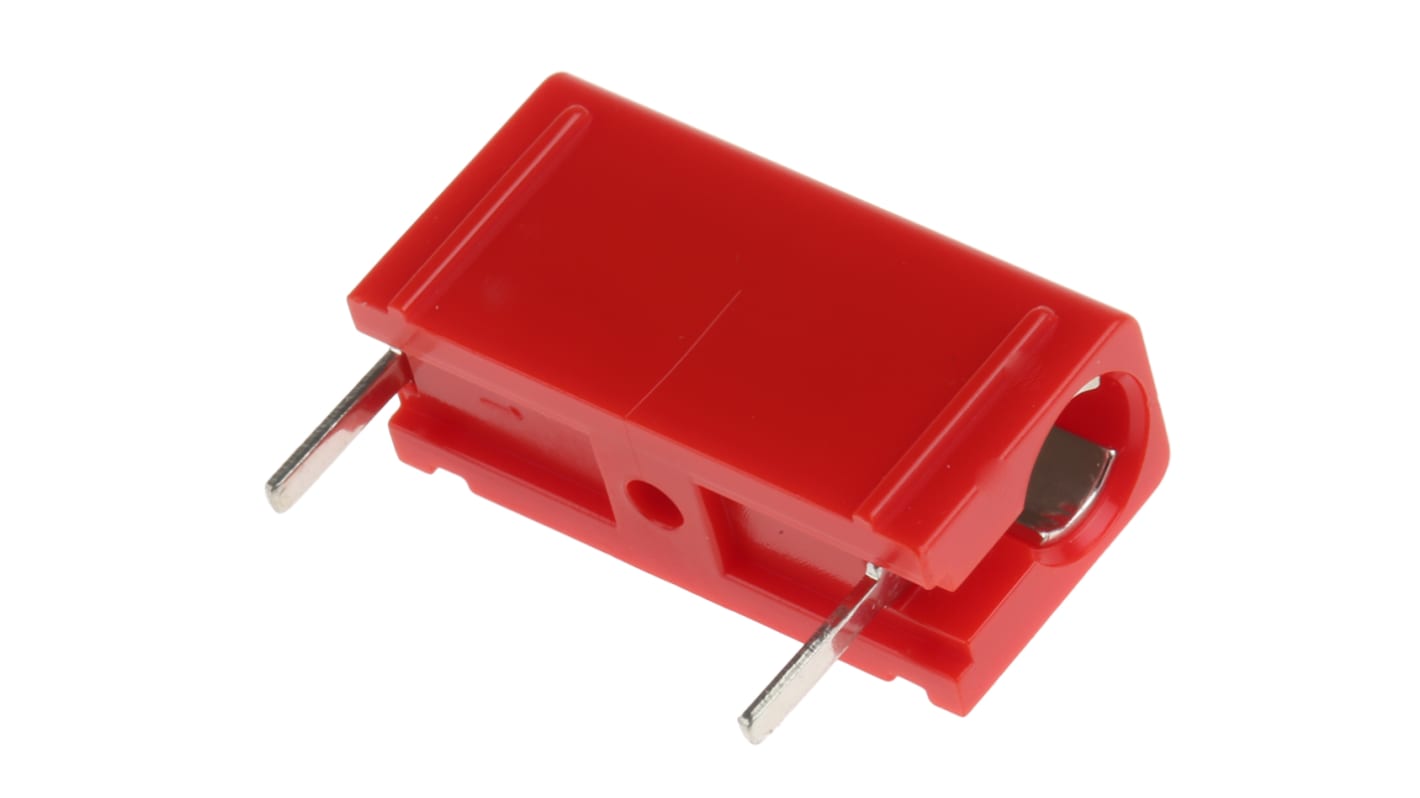 Conector hembra para pruebas Hembra, 16A, 60V dc, Contacto Estaño, Rojo