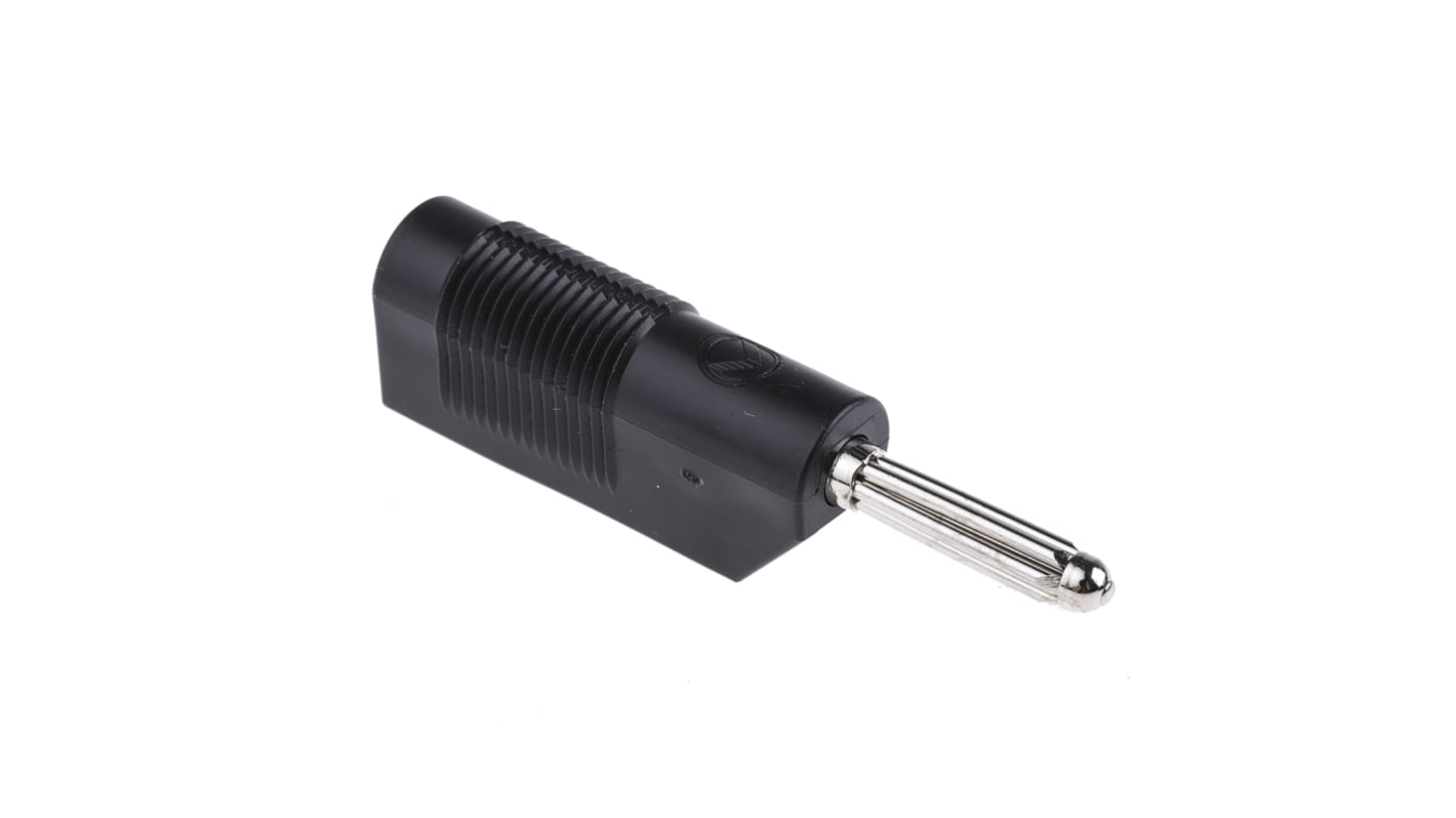 Hirschmann Test & Measurement Black Male Banana Plug, 4 mm Connector, Screw Termination, 30A, 60V dc, Nickel Plating