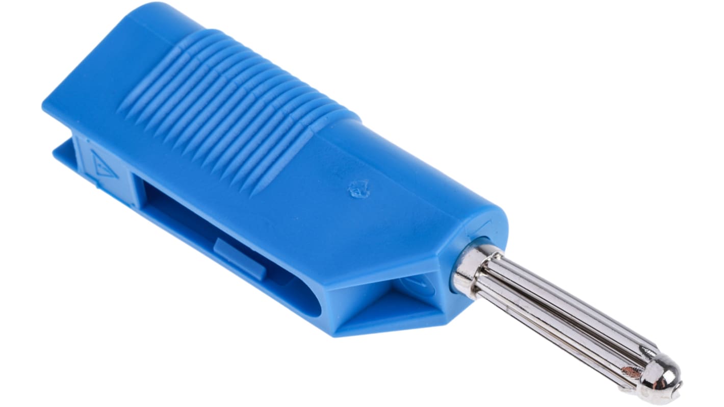 Hirschmann Test & Measurement Blue Male Banana Plug, 4 mm Connector, Screw Termination, 30A, 60V dc, Nickel Plating