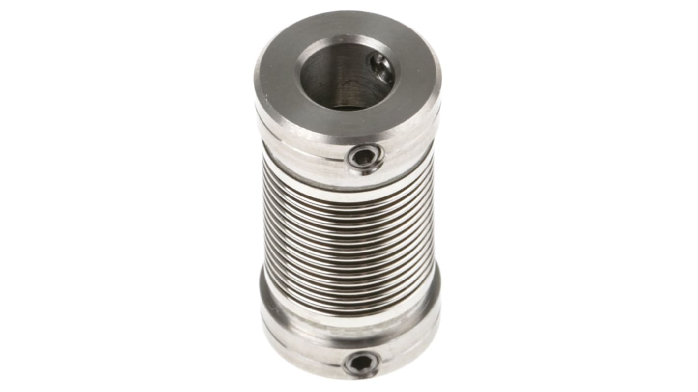 Acoplamiento de fuelle Huco, Ø de calibre 6mm, Ø exterior 12mm, long. 23mm, par 0.79Nm