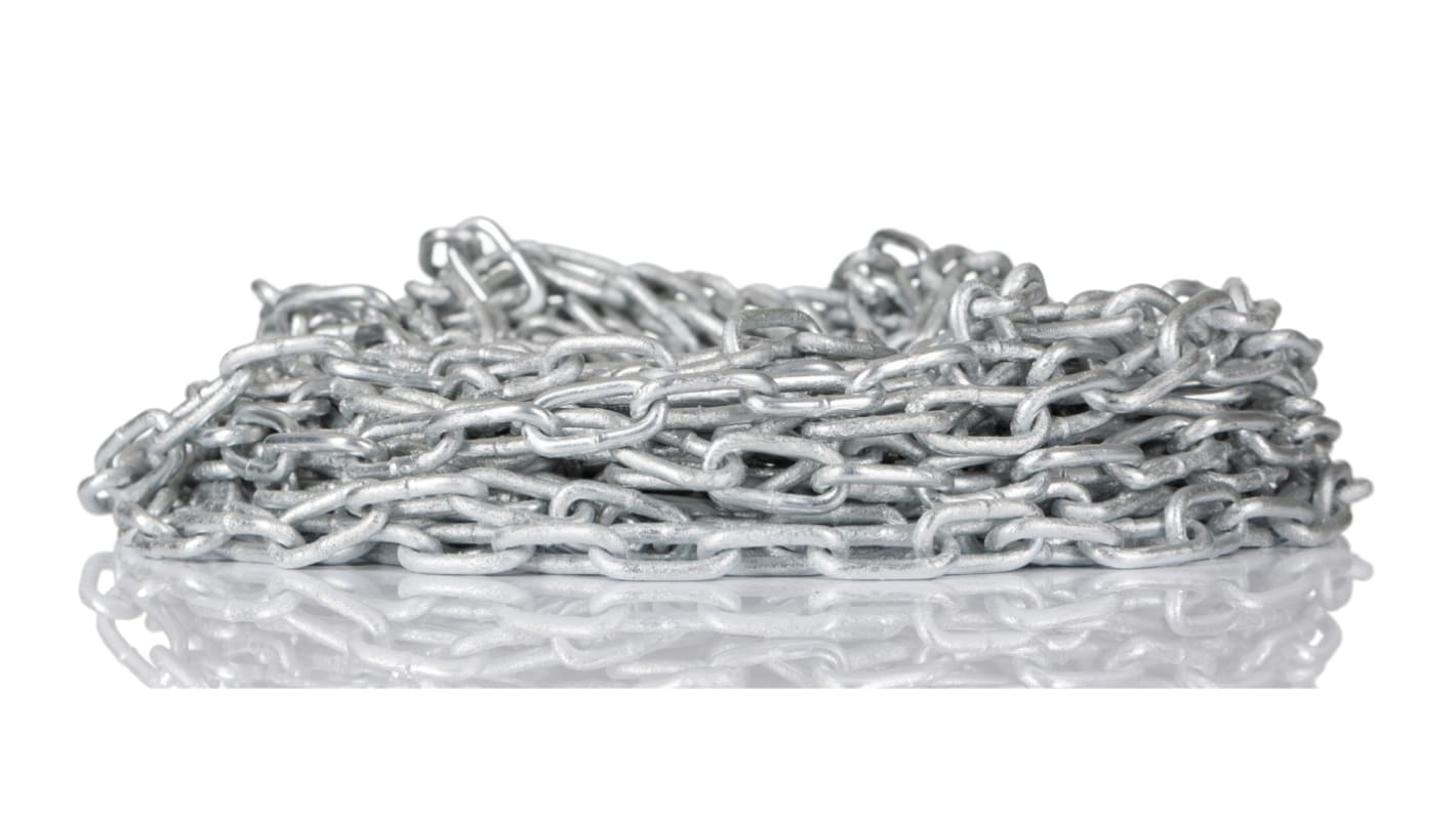 RS PRO Galvanised Steel Chain, 10m Length, 37 kg Lifting Load RS