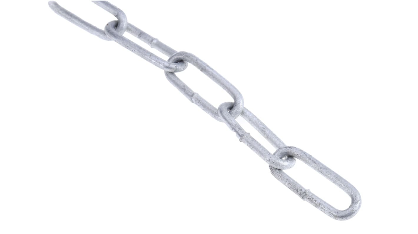 RS PRO Galvanised Steel Chain, 10m Length, 85 kg Lifting Load