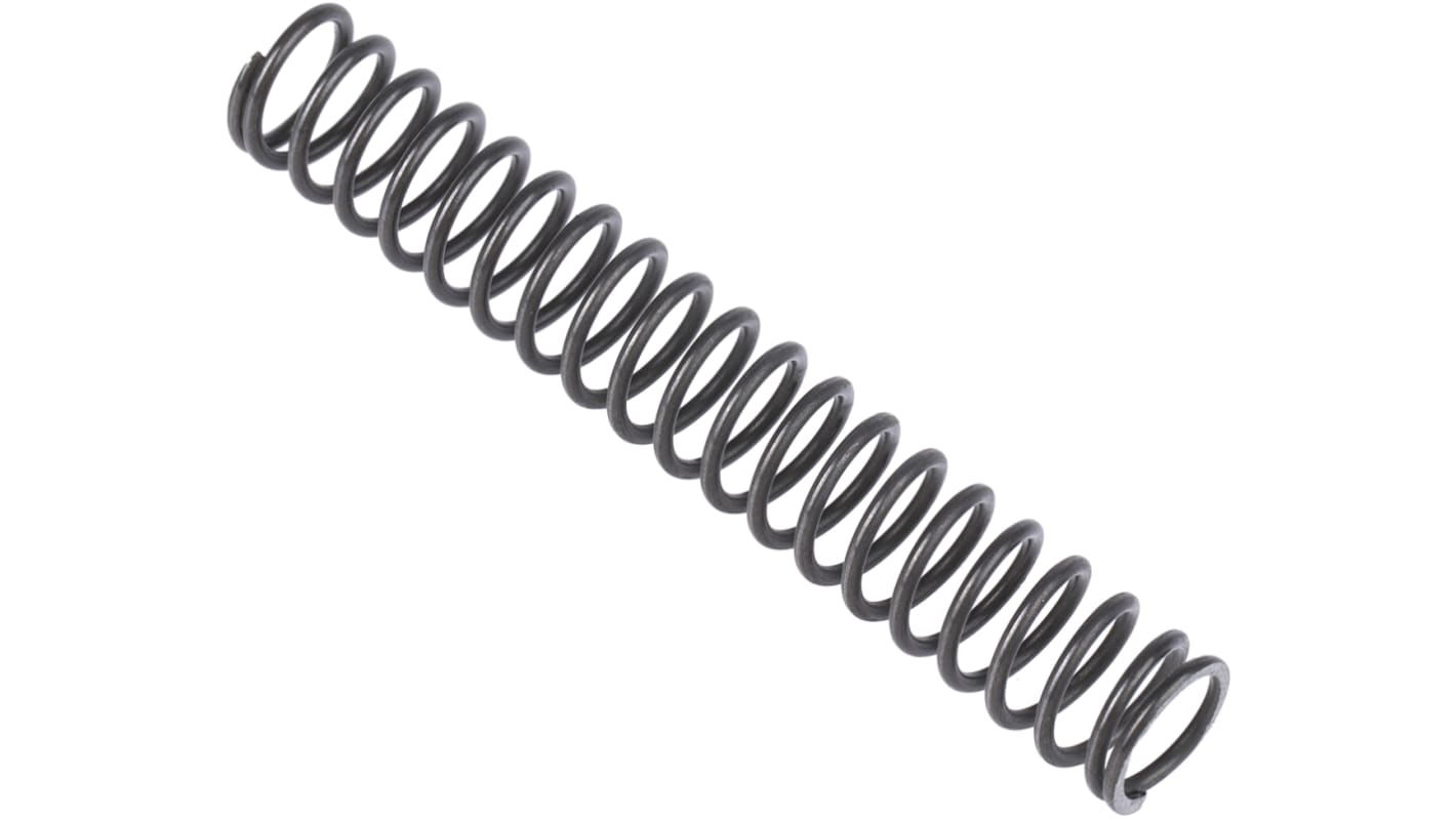 Muelle de compresión RS PRO de ale. de acero, Ø alambre 1mm, Ø ext. 9mm, L. libre 59mm, carga máx. 33.15No, "K" 1.08N/mm