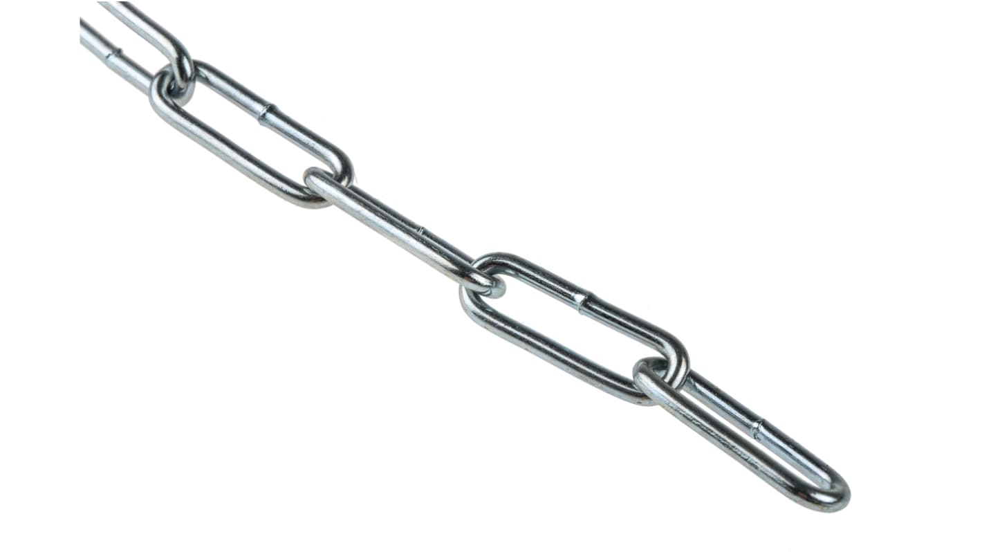 RS PRO Zinc Plated Steel Chain, 10m Length, 30 kg Lifting Load