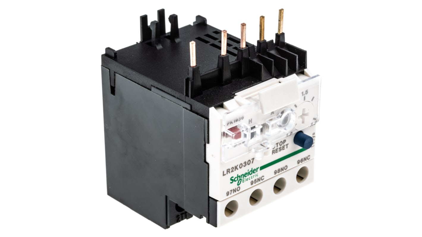 Schneider Electric LR2K Thermal Overload Relay 1NO + 1NC, 1.2 → 1.8 A F.L.C, 1.8 A Contact Rating, 100 W, 250 V