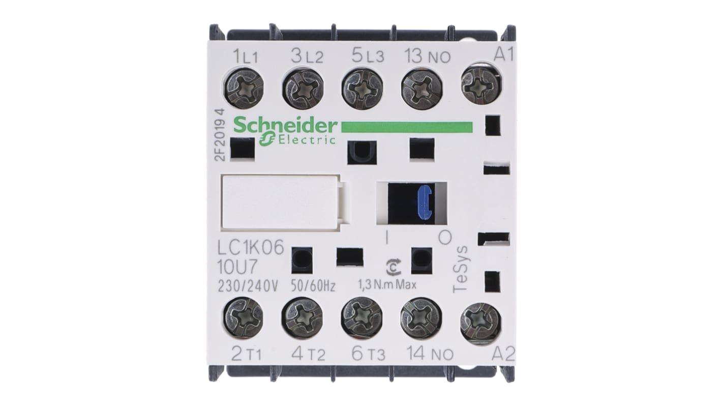 Schneider Electric LR2K Thermal Overload Relay 1NO + 1NC, 5.5 → 8 A F.L.C, 8 A Contact Rating, 100 W, 250 V dc,