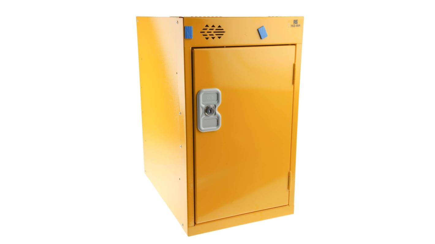 RS PRO 1 Door Steel Yellow Locker, 480 mm x 300 mm x 450mm