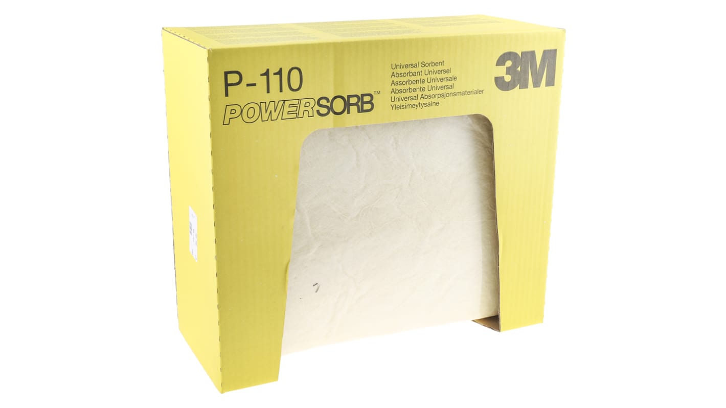 3M Sheet Spill Absorbent for Chemical Use, 50 L Capacity, 50 per Pack