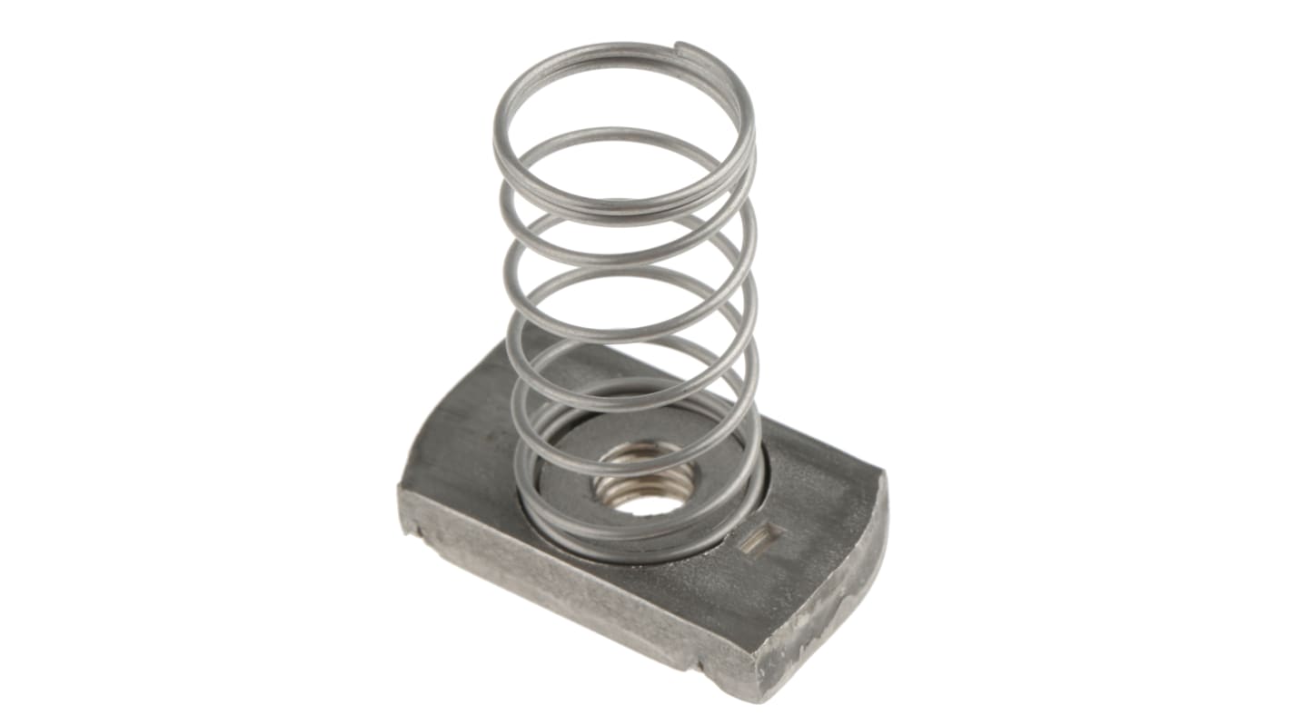 Unistrut Channel Nut, M8, Nut Base Dimensions 41 x 41mm, Stainless Steel, 0.03kg