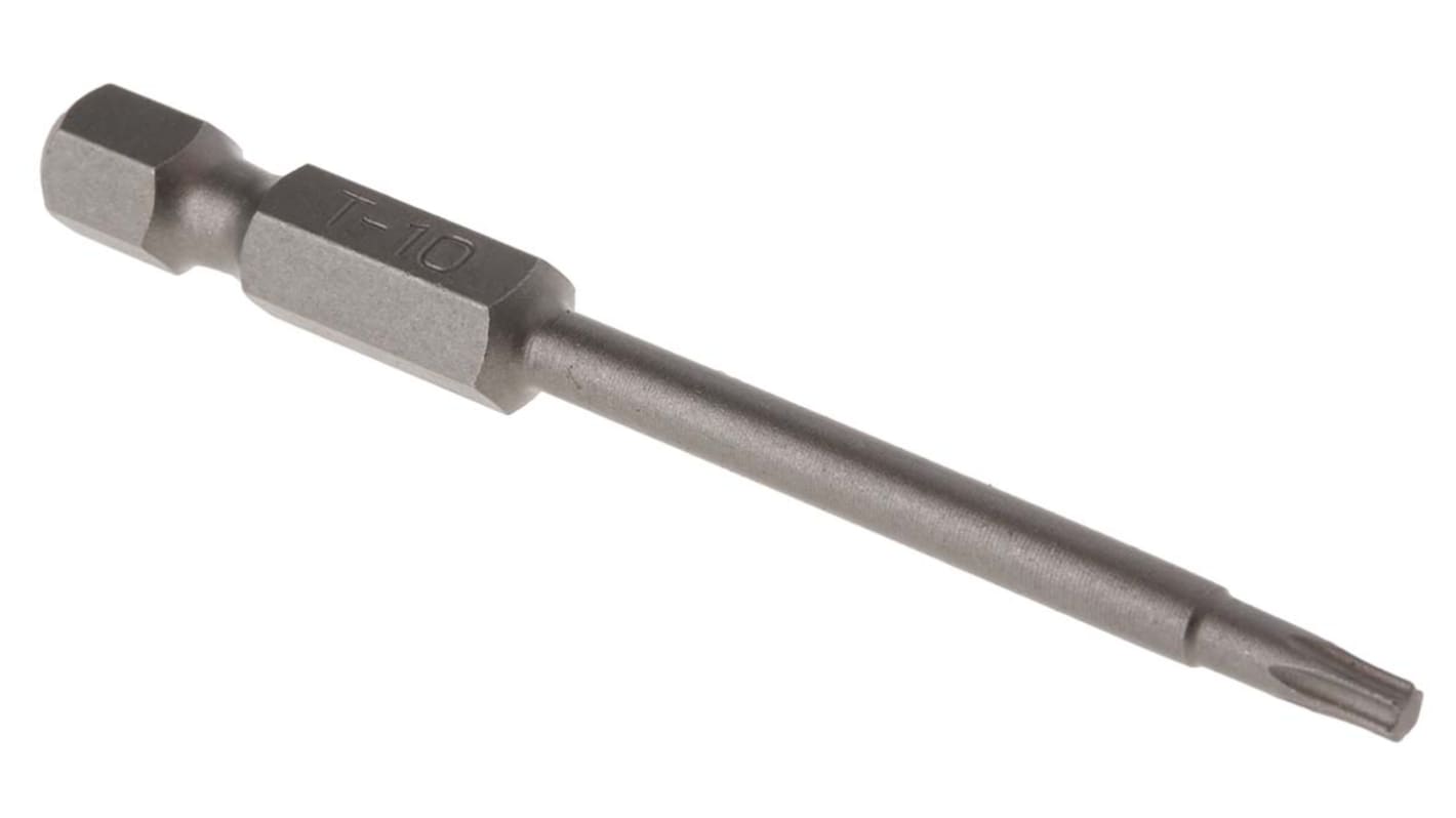 Punta de atornillar RS PRO, Torx T10 de Acero-vanadio de molibdeno de cromo