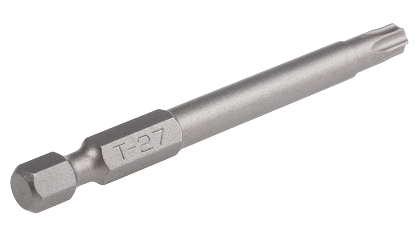 Embout de vissage RS PRO Torx, T27, L. 70 mm, Acier au vanadium au molybdène chromé