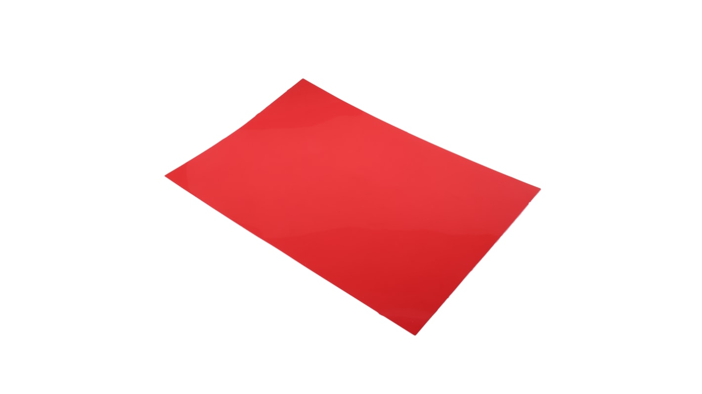 Cale en plastique Polypropylène, rouge, 457mm x 305mm x 0.38mm