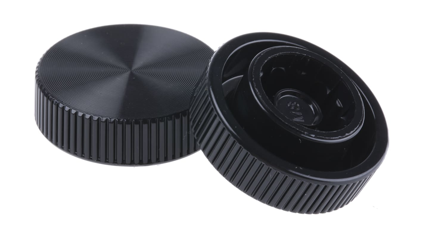 RS PRO Black Knurled Clamping Knob, M8, Unthreaded Hole RS