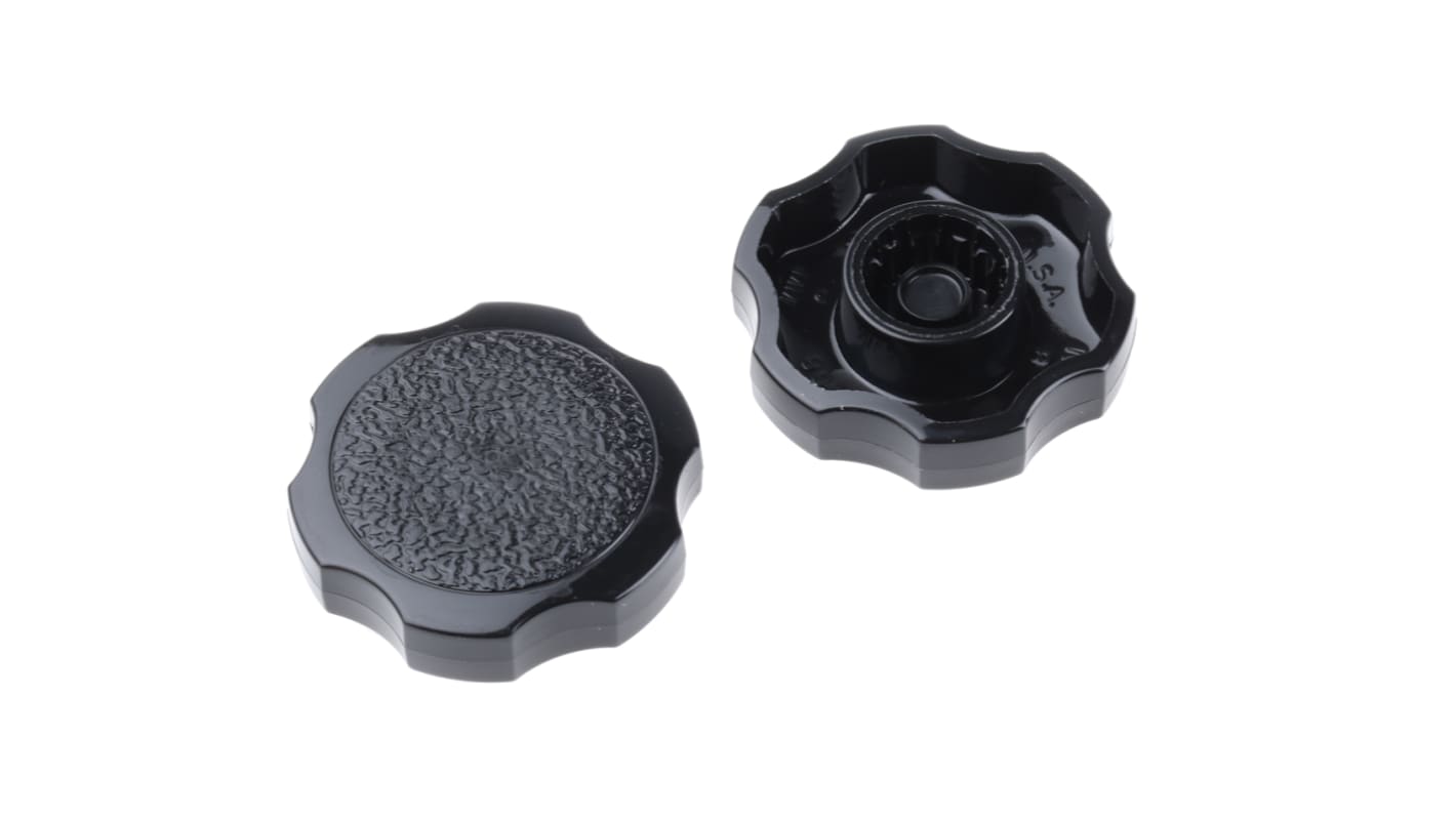 RS PRO Black Multiple Lobes Clamping Knob, M8, Unthreaded Hole