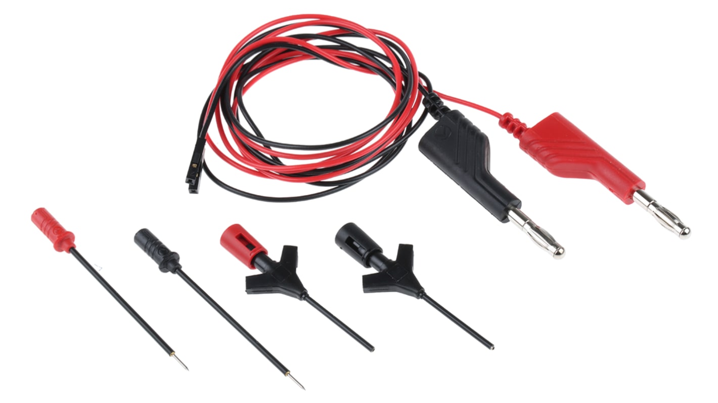 Hirschmann Multimeter-Messleitungen mit Mini-Krokodilklemme, Federstecker, Federbuchse