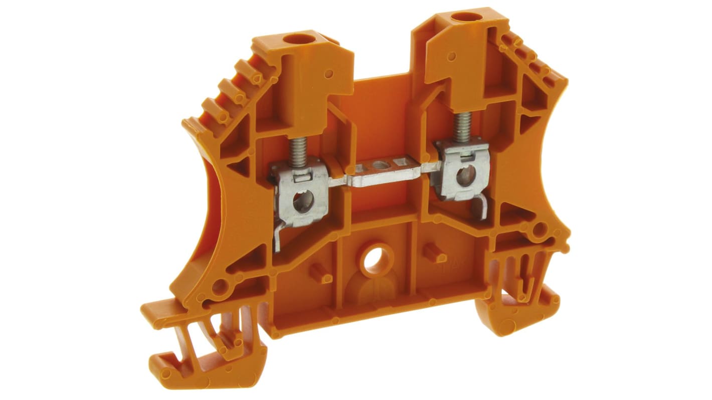 Weidmüller WDU Series Orange Feed Through Terminal Block, 2.5mm², Single-Level, Screw Termination, ATEX