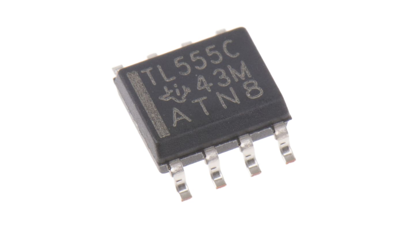 Circuito timer TLC555CD, 1 2MHz SOIC, 8 Pin