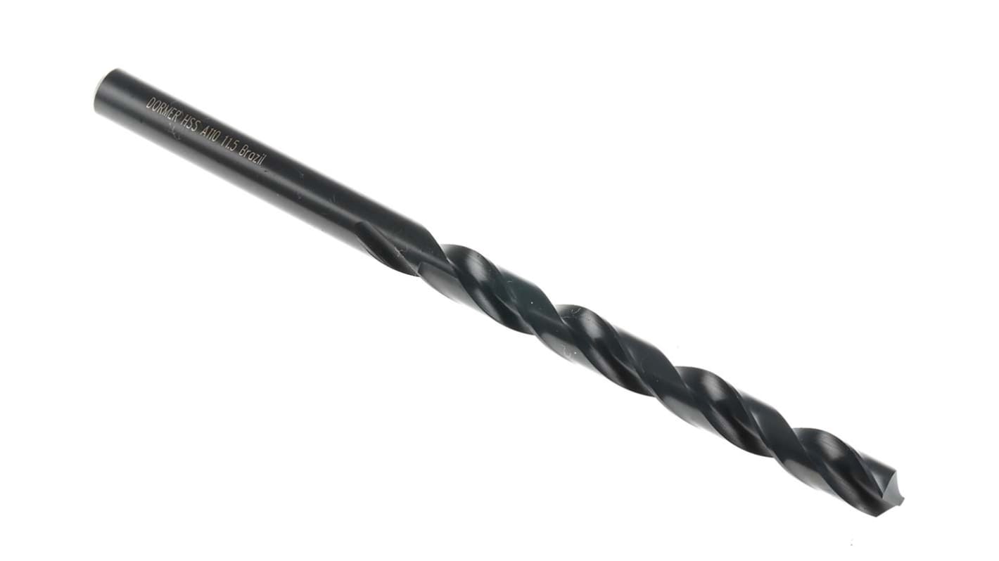 Dormer A110 Series HSS Twist Drill Bit, 11.5mm Diameter, 195 mm Overall