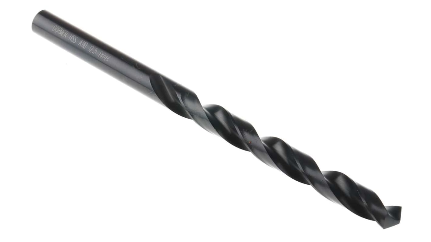 Dormer A110 Series HSS Twist Drill Bit, 12.5mm Diameter, 205 mm Overall