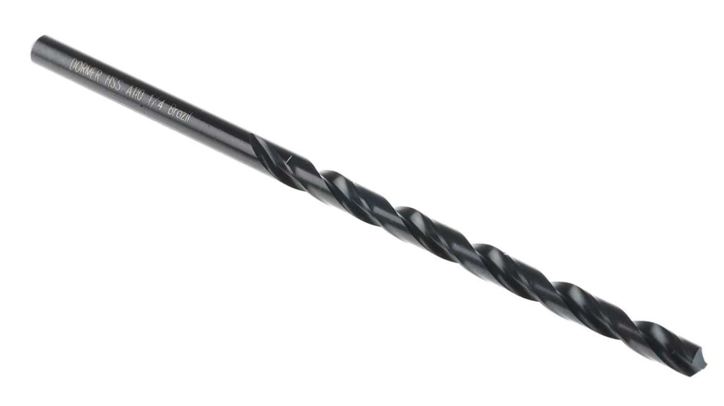 Dormer A110 Series HSS Twist Drill Bit, 6.35mm Diameter, 148 mm Overall