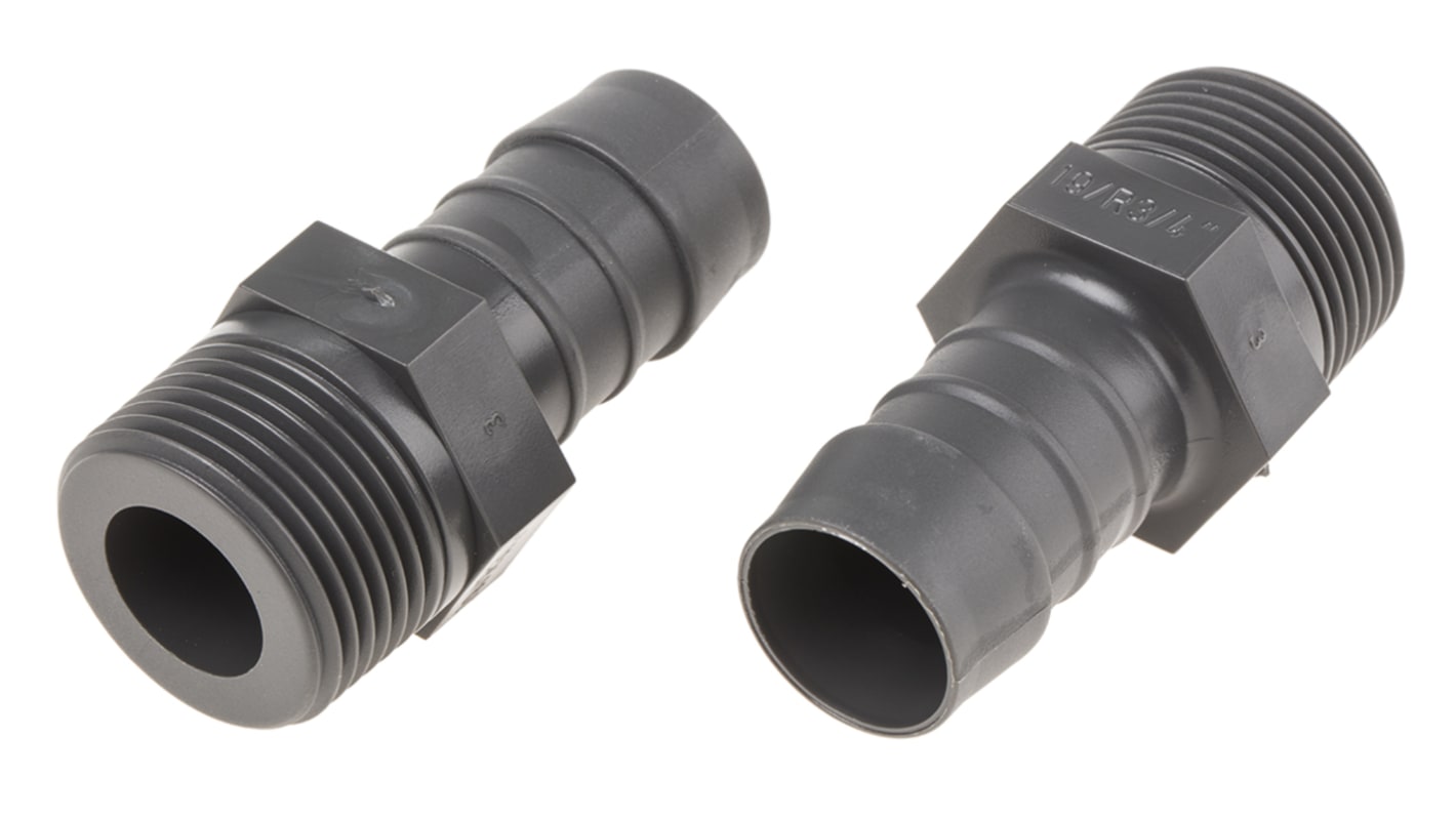 RS PRO Hose Connector, Straight Hose Tail Adaptor, BSP 3/4in 19mm ID