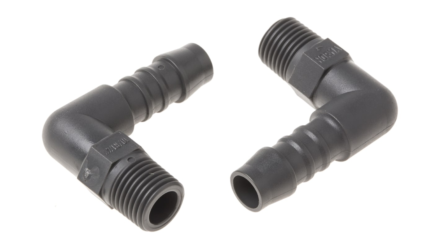 RS PRO Hose Connector, Elbow Hose Tail Adaptor, BSP 1/4in 10mm ID