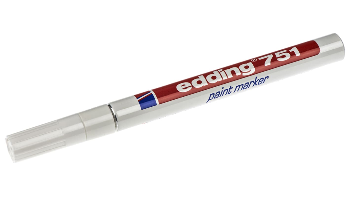 Marcador de pintura Edding de color Blanco, punta fina de 1 → 2mm, para varios materiales