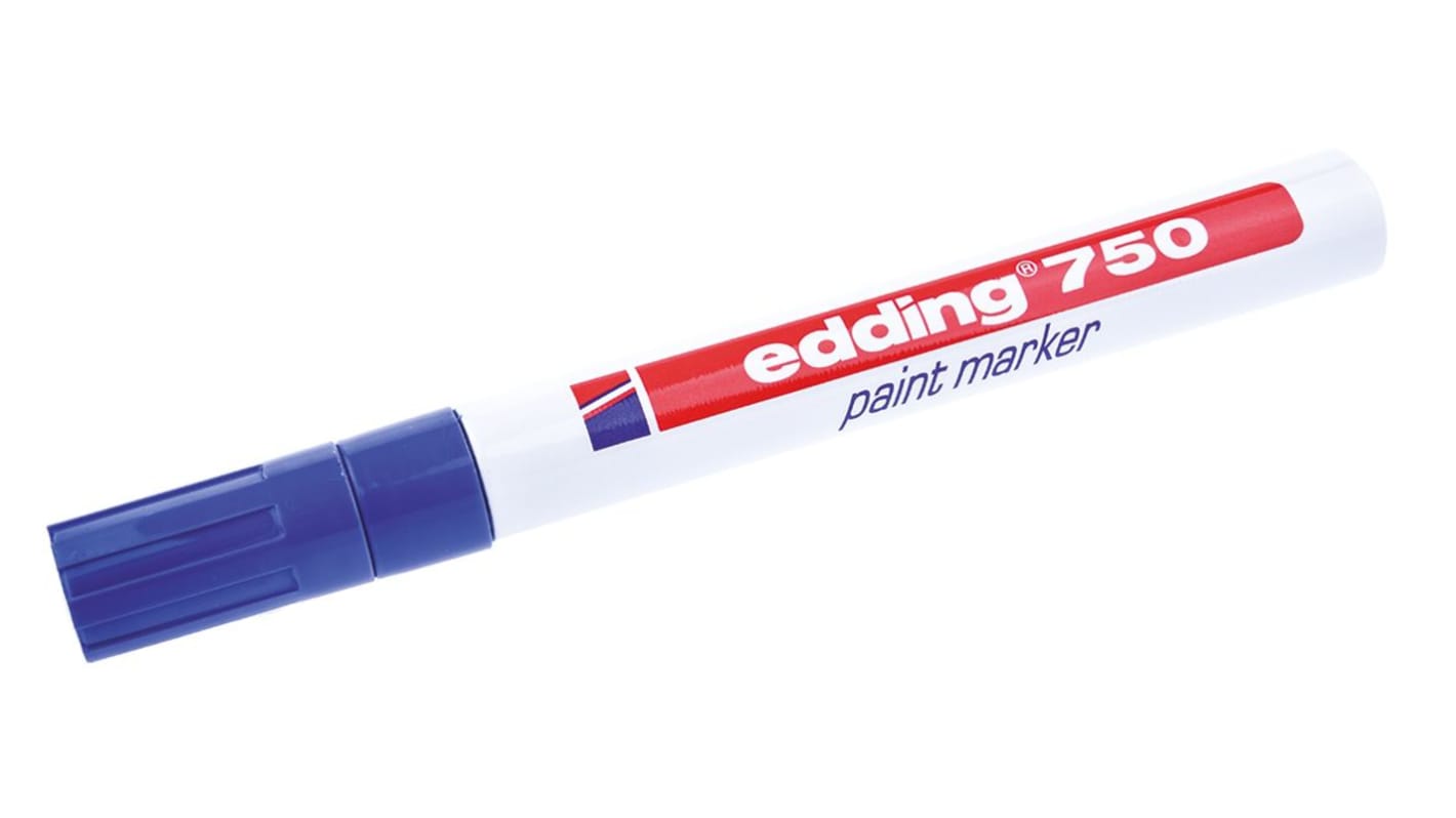 Edding Lackstift Blau Spitze Mittel 2 → 4mm für Glas, Kunststoff, Metall, Holz