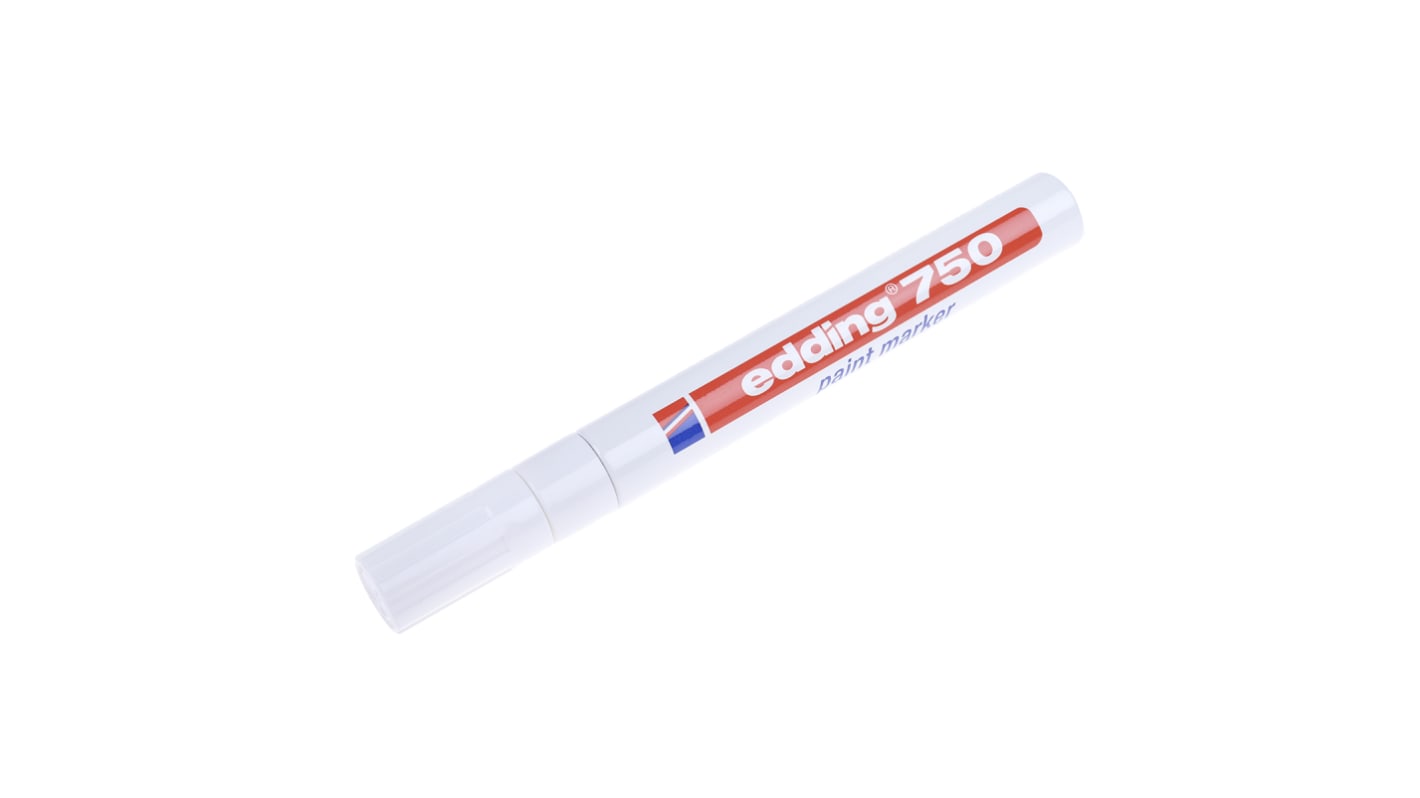 Edding White 2 → 4mm Medium Tip Paint Marker Pen for use with Glass, Metal, Plastic, Wood