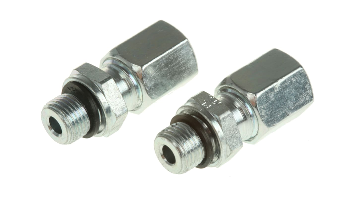 Parker WH Series Banjo Threaded-to-Tube Adaptor, G 1/8 Male to Push In 6 mm, Threaded-to-Tube Connection Style