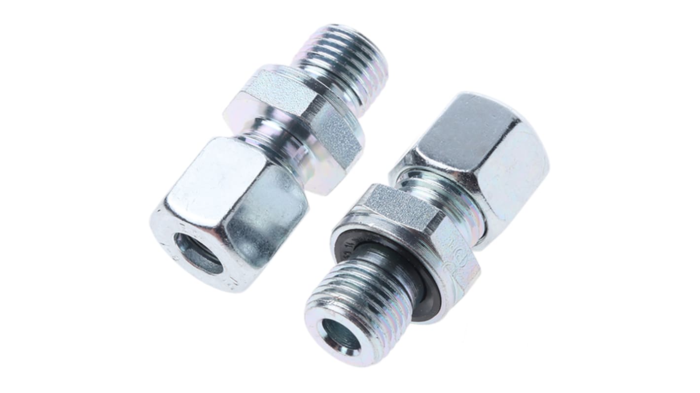 Parker WH Series Banjo Threaded-to-Tube Adaptor, G 1/4 Male to Push In 8 mm, Threaded-to-Tube Connection Style