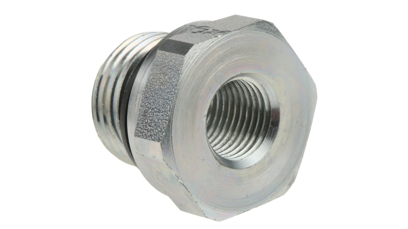 Parker Hydraulic Straight Threaded Reducer G 1/2 Male to G 1/4 Female, RI1/2EDX1/4CF