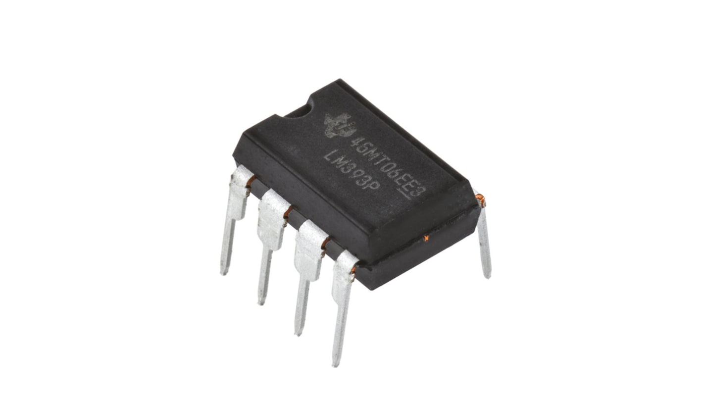 Comparador LM393P Colector Abierto 1.3μs 2-Canales, 3 → 28 V 8-Pines PDIP