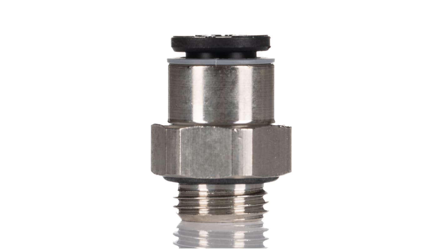 Legris LF3000 Series Straight Threaded Adaptor, G 1/8 Male to Push In 6 mm, Threaded-to-Tube Connection Style