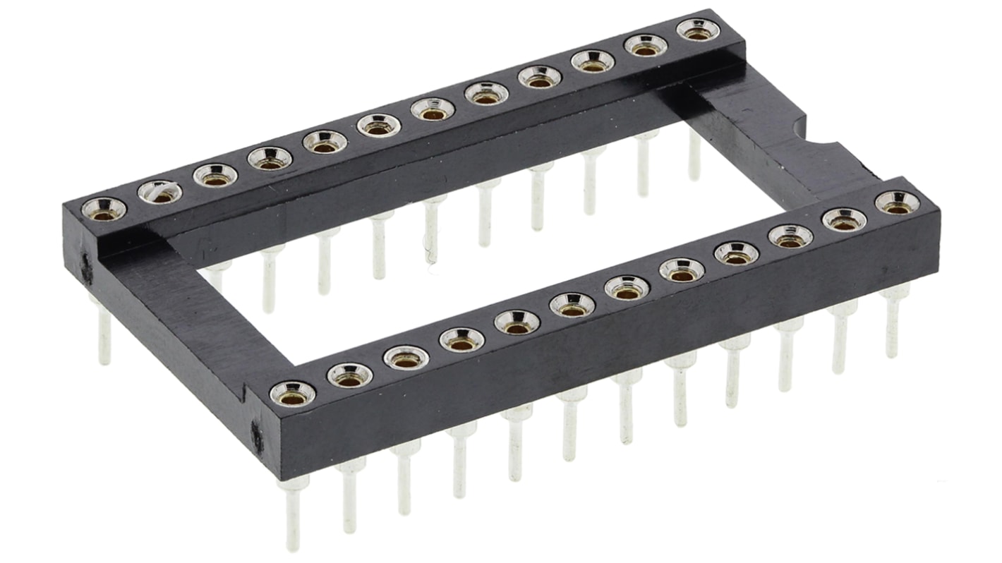 Winslow 2.54mm Pitch Vertical 24 Way, Through Hole Turned Pin Open Frame IC Dip Socket, 5A