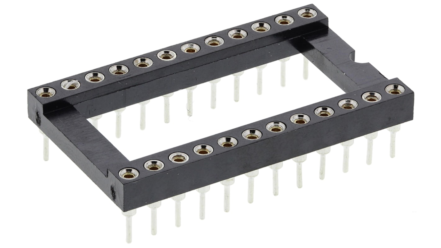 Winslow DIL aljzat, távolság: 2.54mm, 15.24mm sor szélesség, 24 érintkezős, Furatszerelt, tű típusa: Esztergált, 5A,