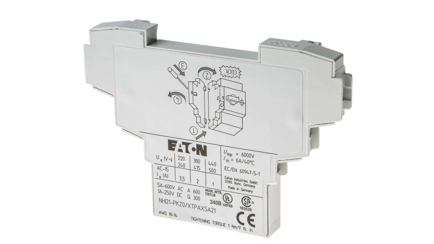 Eaton Auxiliary Contact, 3 Contact, NC + 2NO, Side Mount
