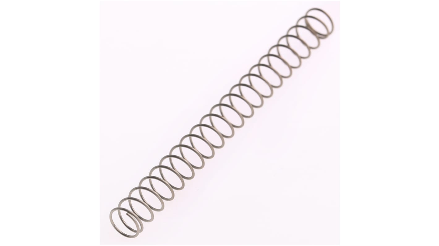 RS PRO Stainless Steel Compression Spring, 53mm x 5.4mm, 0.09N/mm