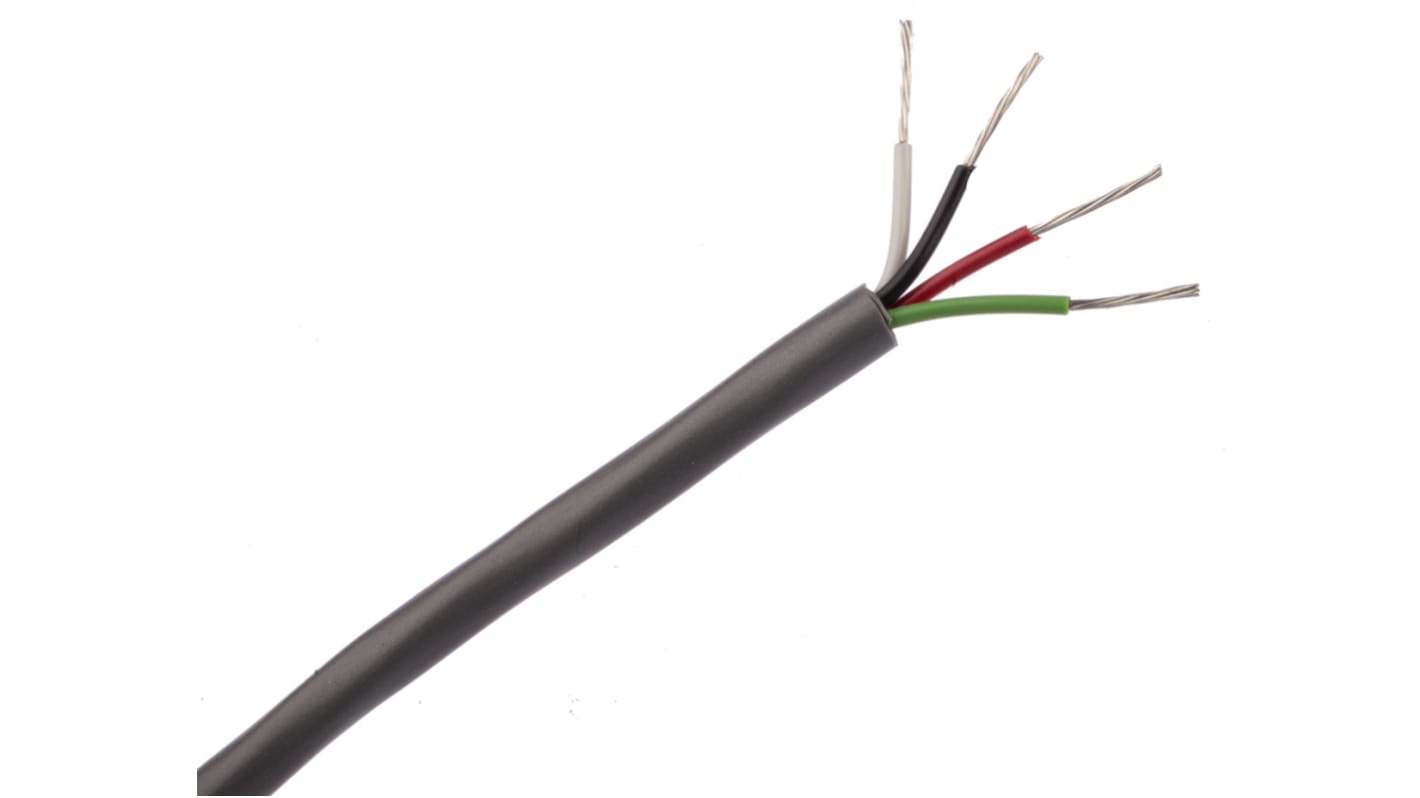 Cable Multiconductor Industrial Belden 8444 de 4 conductores, 0,36 mm², 22 AWG, long. 152m, Ø ext. 4.7mm, funda de PVC